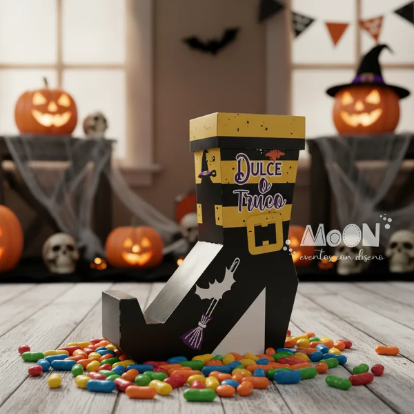 Caja Bota Amarilla Halloween