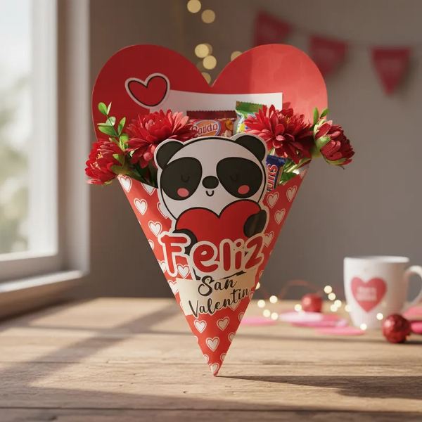 5 Conos Corazón San valentín