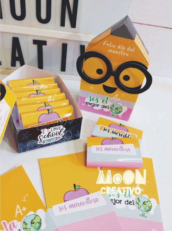 2 Cajas lápiz Día del Maestro con chocolates