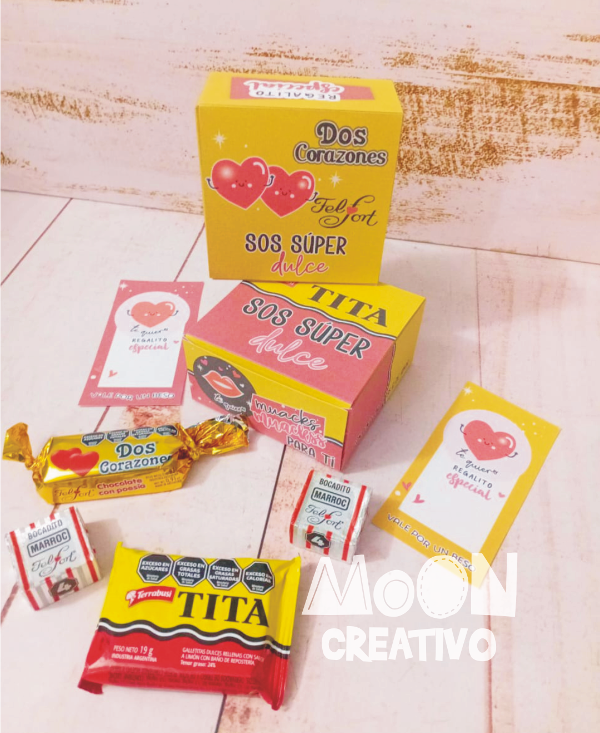 Cajas Cuadradas Tita y Dos corazones