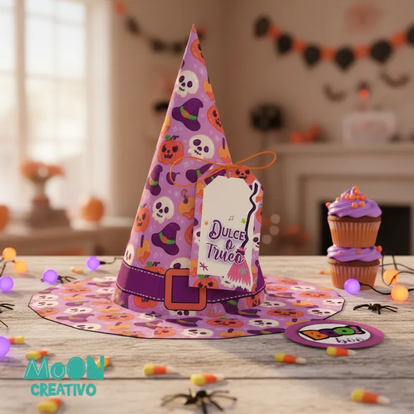 Caja Sombrero bruja Halloween