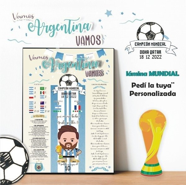 Lámina recuerdo Argentina Campeón del mundo