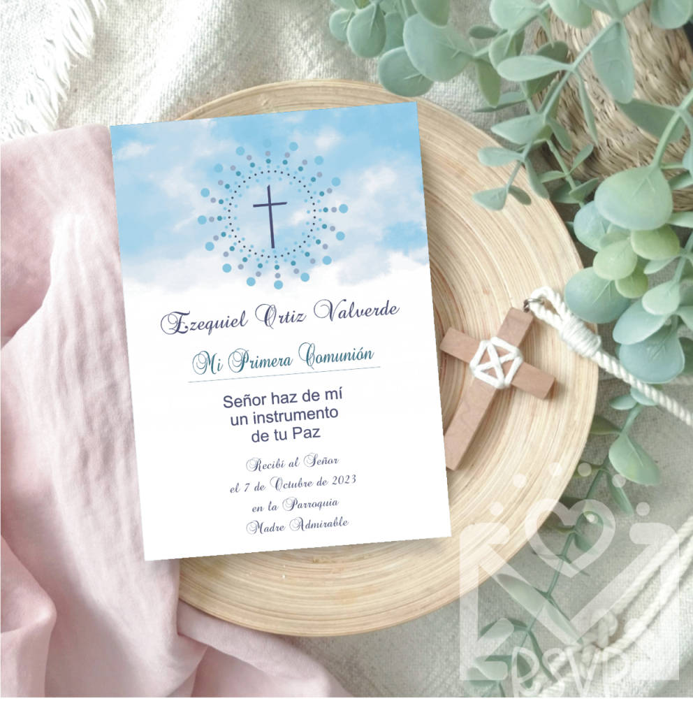 Estampita Comunión Confirmación cielo