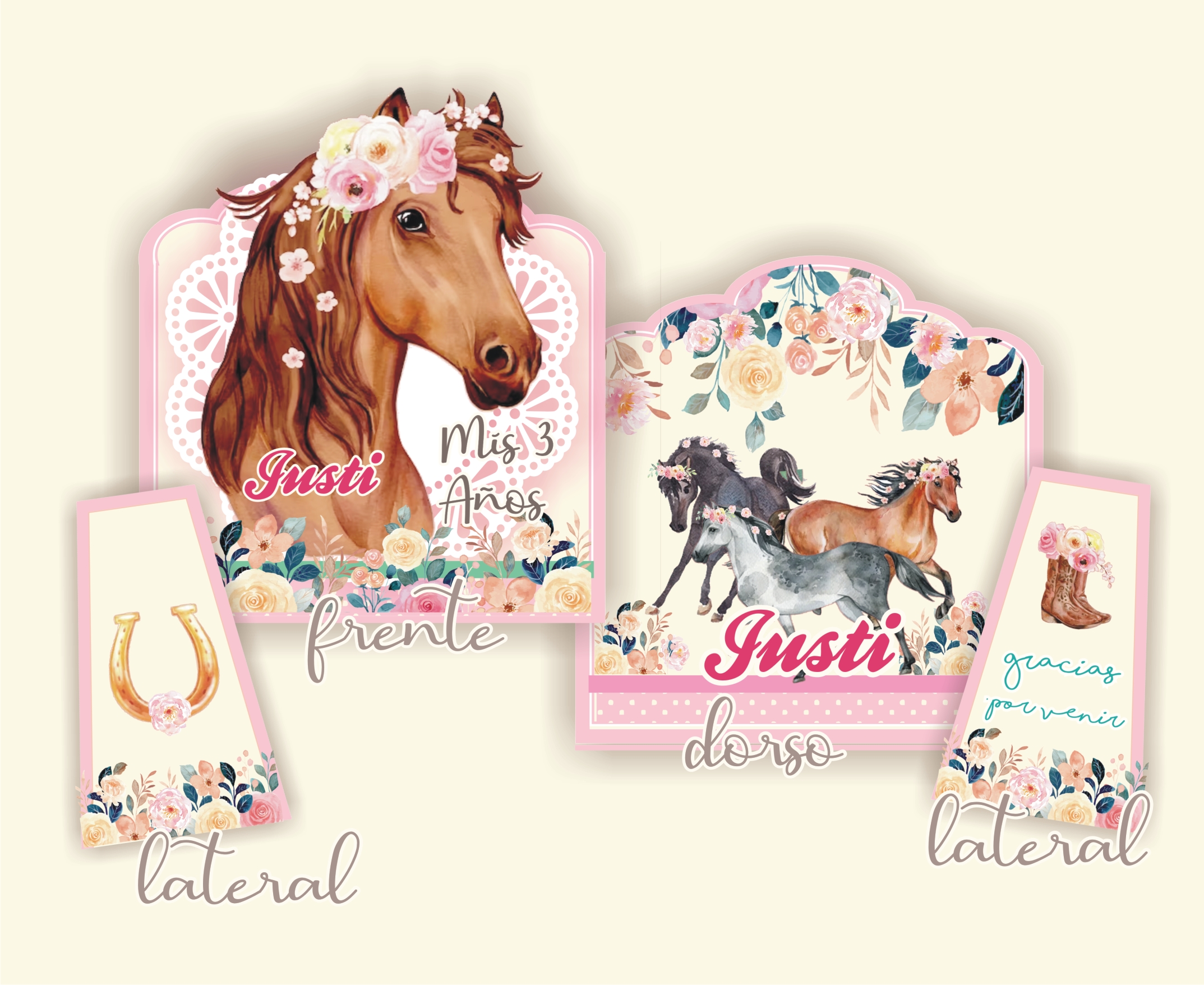 Kit Ecuestre Floral cumpleaños